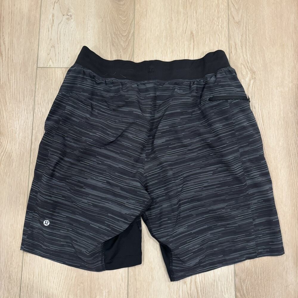 Lululemon T.H.E. Men’s Unlined 9” Shorts Black Gray Drawstring Athletic Gym